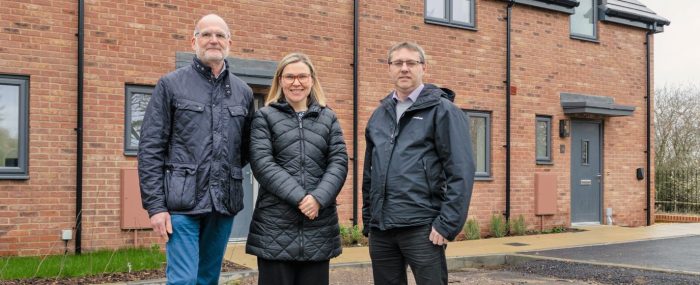 Left to right: Tim Sergeant, corporate services director at Newland Homes; Sandra Smith, assistant corporate services manager at Newland Homes; and Paul Jones, executive director of finance, assets and regeneration for Cheltenham Borough Council and Cheltenham Borough Homes